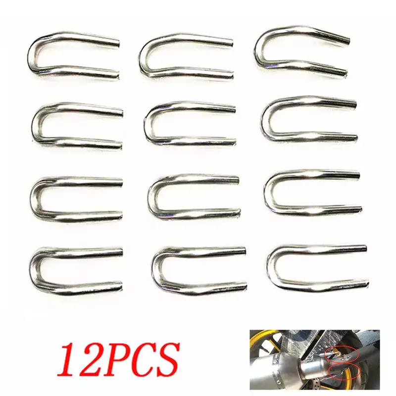12pcs Stainless Steel Spring Hook For Motorcycle Scooter Exhaust Pipe Muffler 12 U-shaped Hooks Motorcycle Accessory