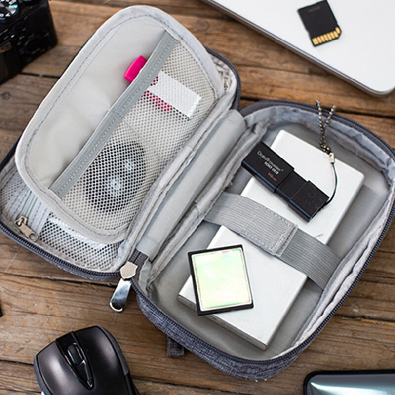 المحمولة كابل أكياس التخزين الرقمية المنظم USB الأدوات الأسلاك شاحن بطارية الطاقة حقيبة مستحضرات التجميل حقيبة حقيبة سفر اكسسوارات