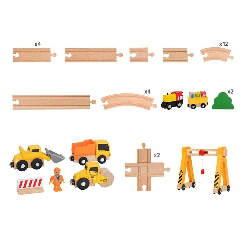 خشبية معلقة برج المسار مجموعة متوافق مع جميع العلامات التجارية من السكك الحديدية اللعب الطريق الملحقات الجمعية للأطفال هدايا PD60 #3