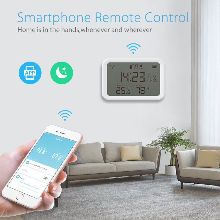 Tuya Smart Wifi Temperature And Humidity Sensor Indoor Hygrometer Thermometer Works With Alexa Google Home SmartLife App Control