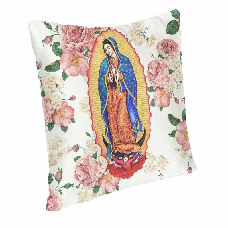 سيدة غوادالوبي المكسيكي مريم العذراء المخدة غطاء الوسادة الديكور المسيحية الكاثوليكية رمي كيس وسادة غطاء المنزل