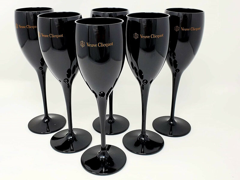 6 قطعة Veuve Clicquot النبيذ الطرف الشمبانيا الكوبيس الزجاج VCP المزامير كأس أكواب بلاستيكية برتقالية