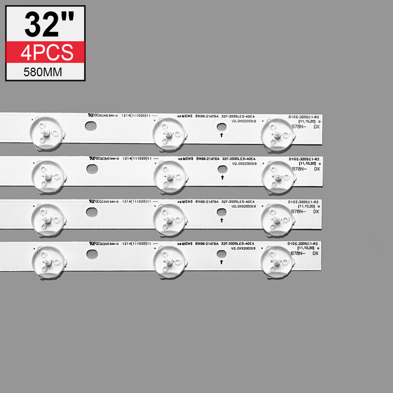 4 أجزاء/وحدة ل LED شريط إضاءة خلفي BN96-21476A D1GE-320SC1-R2 ل DE320BGA-B1 UE32EH5000 التلفزيون 100% جديد