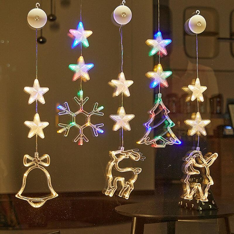 ستارة بيضاء دافئة جارلاند LED أضواء ، مصاصة مصباح ، مهرجان ، عيد الميلاد الديكور ، عطلة ، الجنية أضواء ، غرفة نوم ، المنزل ، 3 حزم