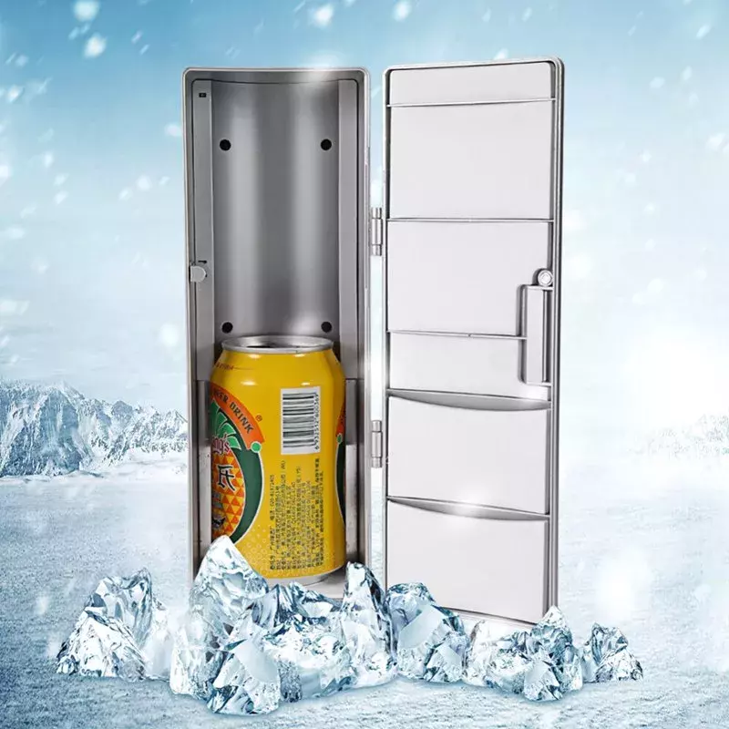 Refrigerator Mini Usb Fridge Freezer Cans Drink Beer Cooler Warmer Travel Refrigerator Icebox Car Office Use Portable #5