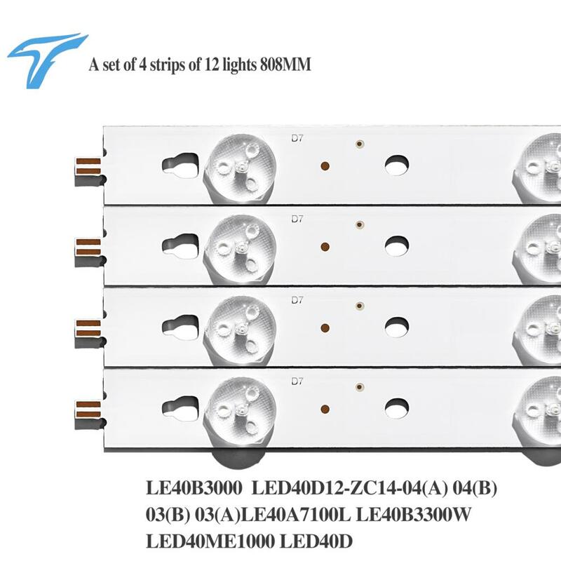 4 قطعة LED شريط إضاءة خلفي للتلفزيون Haier 40 "LE40A3000 LED40D12-ZC14-04 (أ) 04 (ب) LE40B3300W LE40B3000 LED40D12-ZC14-03 (أ) 03 (ب)