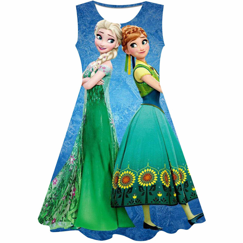 ملابس حفلة للفتيات ملابس مجمدة 1 & 2 آنا إلسا فستان الأميرة لحفلات أعياد ميلاد الأطفال فيستدوس ملكة الثلج زي تنكري #2