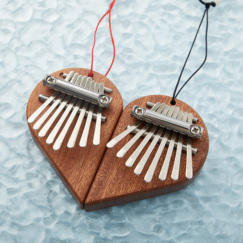 1 قطعة البيانو الإبهام مصغرة 8 لهجة لطيف على شكل قلب المحمولة الموسيقية هدية كبيرة الصوت فنجر لوحة المفاتيح الموسيقية