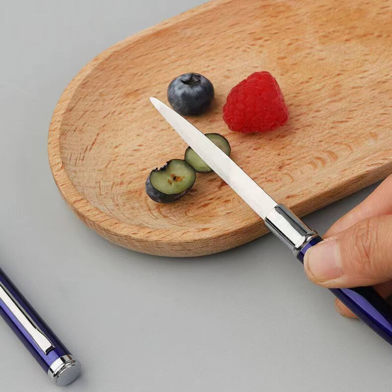 قلم حبر جاف إبداعي مع سكين متعدد الوظائف أداة كتابة قرطاسية طلاب المدارس أقلام معدنية للدفاع عن النفس حرف ديكور