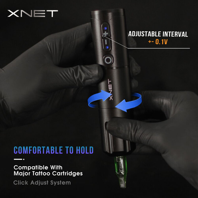 XNET النخبة اللاسلكية ماكينة رسم الوشم التجميلي بطارية قلم تيار مستمر Coreless موتور LED شاشة ديجيتال قوية هادئة للجسم الفنان