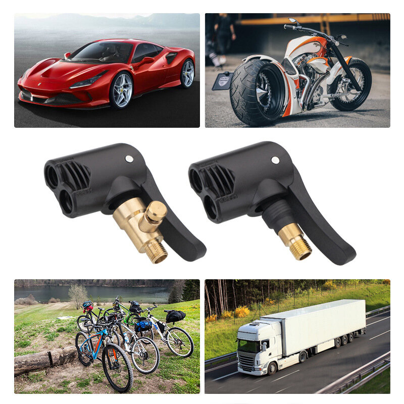 Car Tire Valve Pump Nozzle Deflated Clamp Motorbike Air Chuck Inflator Inflatable Pump Thread Connector Adapter Auto Accessories