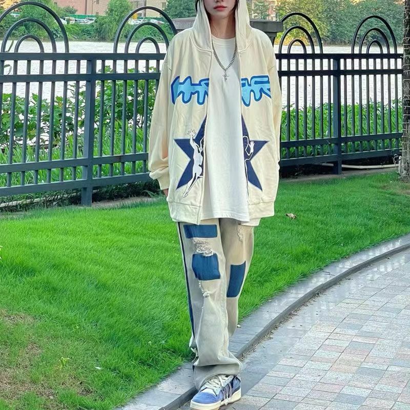 بلوزات نسائية كبيرة الحجم ذات قلنسوة كلاسيكية من Deeptown بتصميم Harajuku أنيمي Y2k ملابس خروج بنمط هيب هوب كنزات نسائية ذات سحّاب موضة كورية