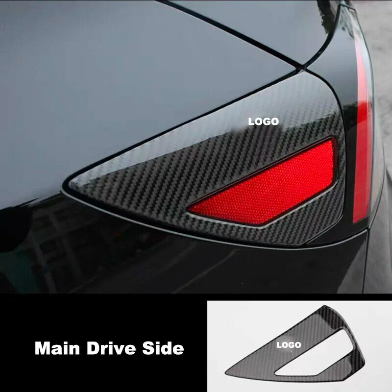 For Tesla Model 3 Y Charging Port Panel Decor Sticker Real Carbon Fiber with Epoxy Sticker Car Modification Accessories