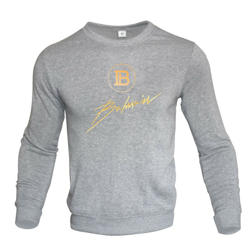 Balmain New Men's And Women's Letter Printed Long Sleeve Crew Neck Pullover Casual Sweatshirts