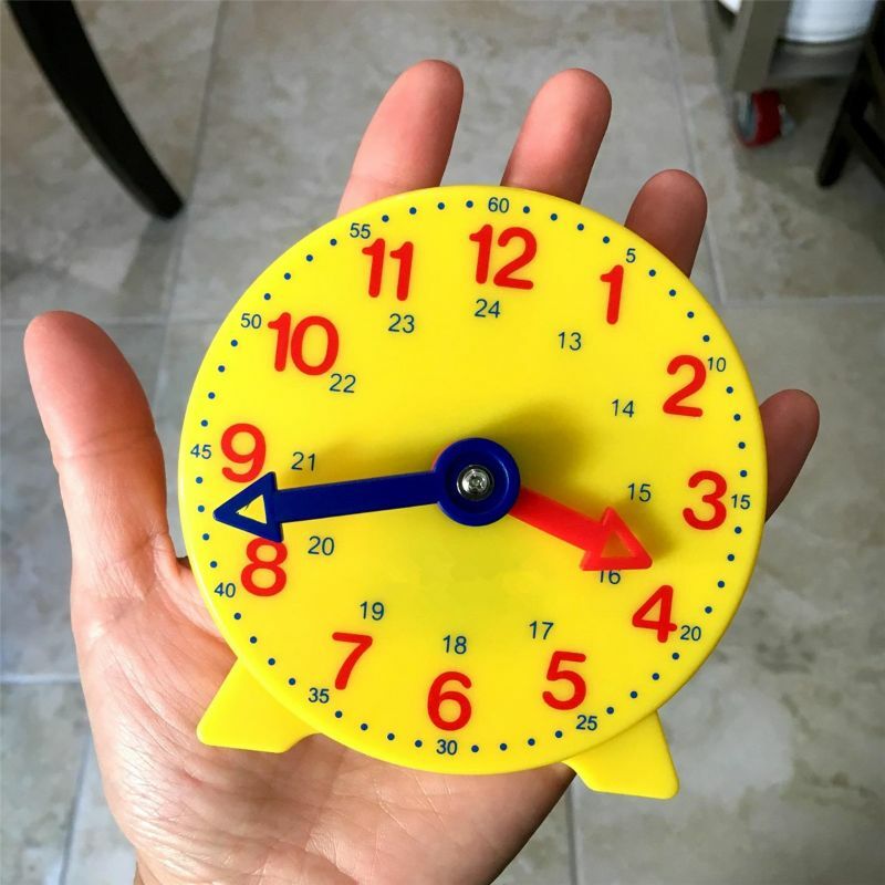 Montessori Student Learning Clock Time Teacher Gear Clock 12/24 Hour Parent-child Interaction Educational Clock Toy Teaching Aid #6