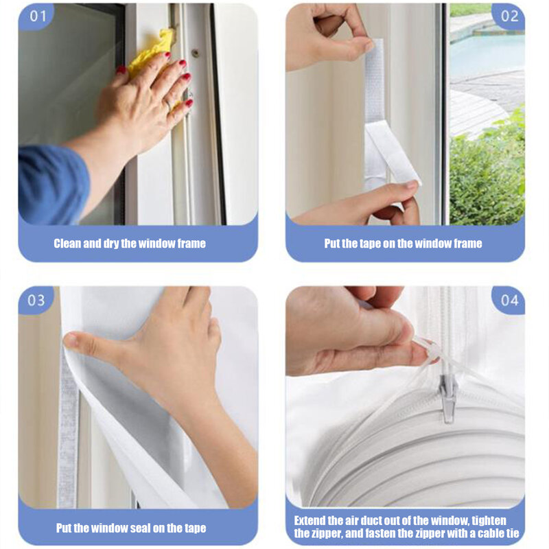 Air Conditioner Window Sealing Cloth Window Seal Kit For Portable Air Works With Every Mobile Air-Conditioning Easy To Install #2