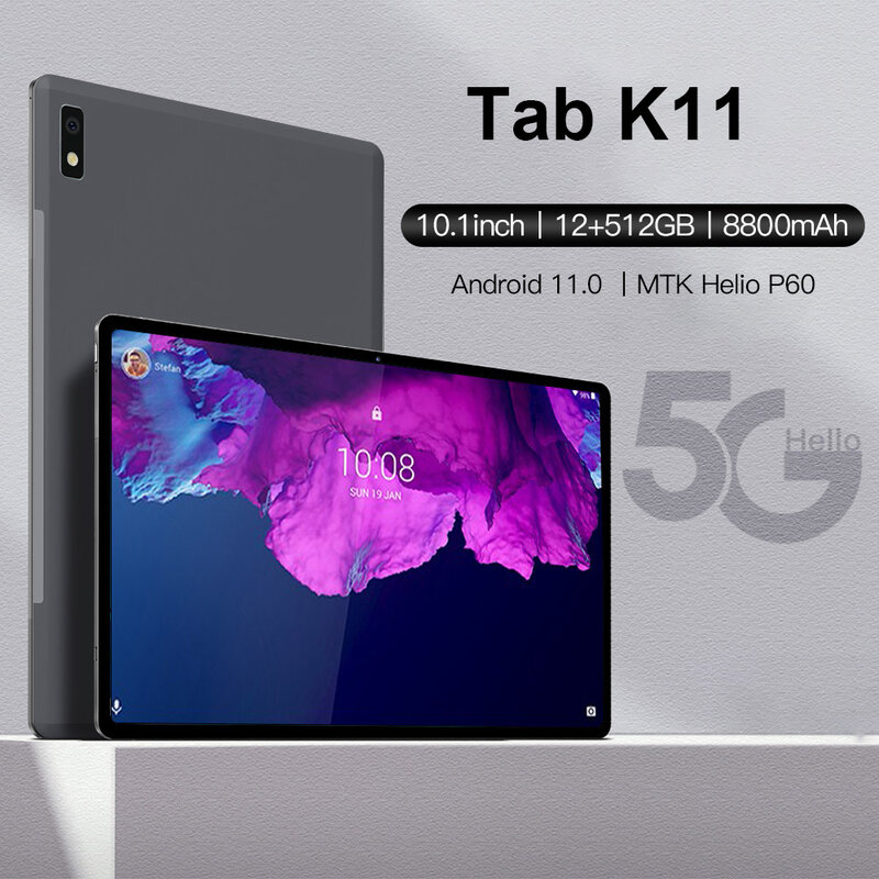الجهاز اللوحي العالمي K11 اللوحي 2K شاشة LCD 10 بوصة أجهزة لوحية عشاري النواة 512GB ROM أندرويد 11 البرامج الثابتة العالمية تابلت 5G مكالمة مزدوجة