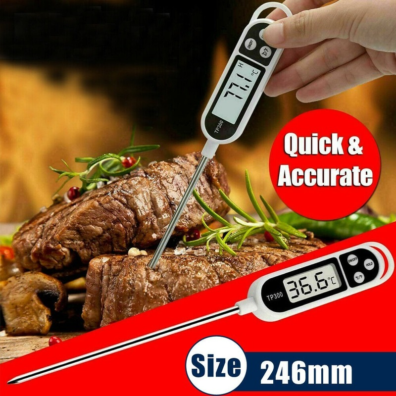 2Pcs Digital BBQ Food Thermometer Meat Cake Candy Fry Grill Dinning Household Cooking Thermometer Gauge Oven Thermometer Tool