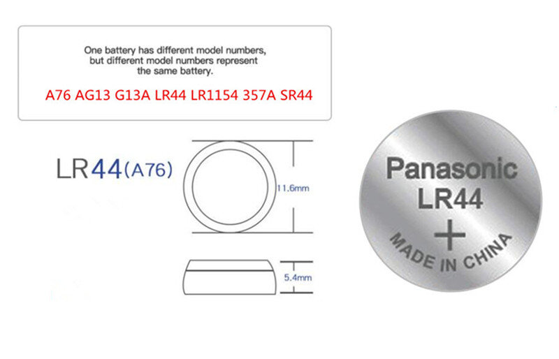 باناسونيك 10 قطعة 1.5V زر خلية بطارية ليثيوم عملة بطاريات A76 AG13 G13A LR44 LR1154 357A SR44 100% الأصلي