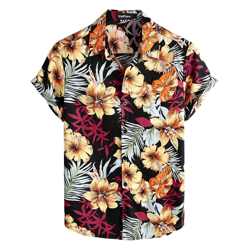 قمصان الصيف هاواي المطبوعة بالأزهار قميص الرجال النساء موضة قصيرة الأكمام بلوزة رجالي مهنة التلبيب قمصان الشاطئ قمصان المراهقين
