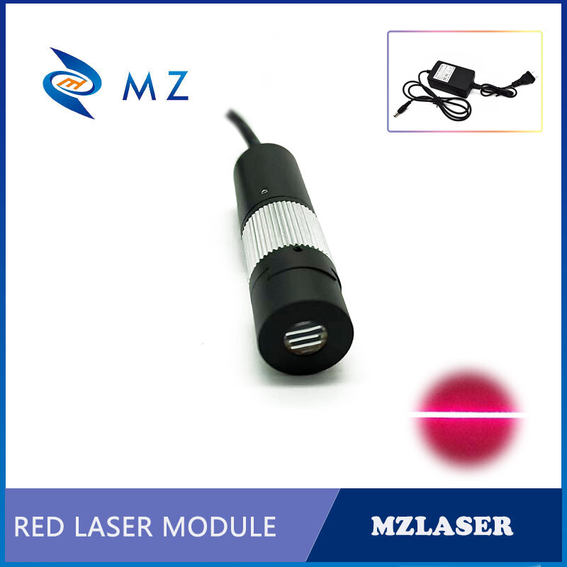 قابل للتعديل التركيز باول عدسة D16mm 650nm 20mW الأحمر جهاز تحديد الخطوط بالليزر (15/30/45/60/90 درجة) + محول