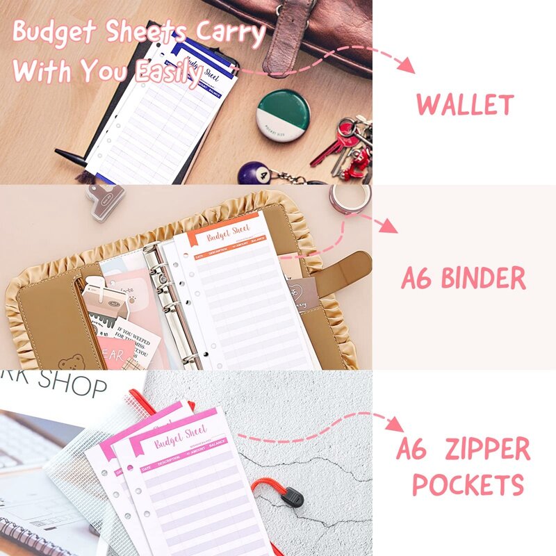 Expense Budget Sheet Can Be Used As A Budget Sheet For A6 Binder, An Expense Tracker For Cash Envelope Wallet