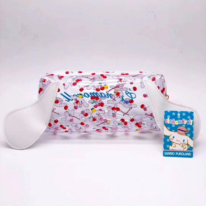 Sanrioed Anime Cartoon Series HelloKitty Cinnamoroll My Melody Kawaii Transparent Stationery Bag Cute Cosmetic Bag Storage Bag