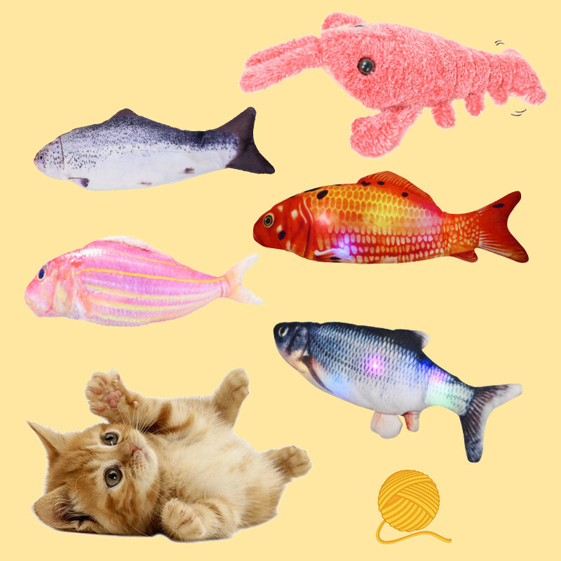 القط لعبة ثلاثية الأبعاد الأسماك USB شحن محاكاة الأسماك كذاب الأسماك اللعب التفاعلية القط لعب الكلب اللعب لعبة هدية للحيوانات الاليفة