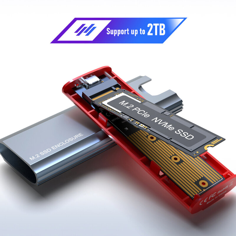 M2 SSD Case NVMe USB Type C Gen2 10Gbps PCIe SSD ضميمة M.2 NVMe صندوق محول خارجي لـ 2230 2242 2260 2280 M2 SSD