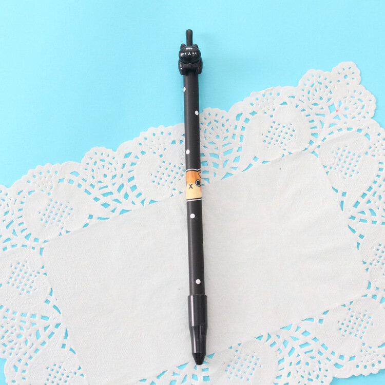 Student stationery bouncing Cat tail cute Cat Cat neutral pen full needle tube 0.38mm black marker pen
