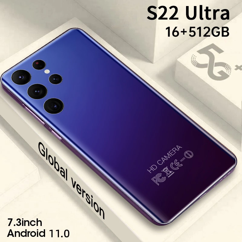 جديد الأصلي S22 الترا الهاتف الذكي 7.3 بوصة 16G 512GB الهواتف المحمولة 6000mAh 48MP 5G شبكة مقفلة الهاتف النسخة العالمية