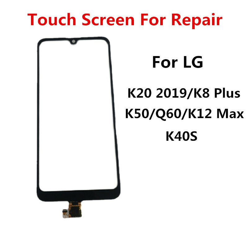 شاشة تعمل باللمس ل LG K20 2019 K8 زائد K50 Q60 K12 ماكس K40S محول الأرقام الاستشعار اللوحة الأمامية شاشة الكريستال السائل خارج الزجاج إصلاح استبدال جزء