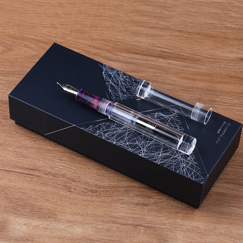 MAJOHN C1 شفاف مقلمة قلم حبر EF F M قلم حبر قلم للمدرسة مكتب الكتابة هدايا عيد الميلاد مع الصندوق الأصلي