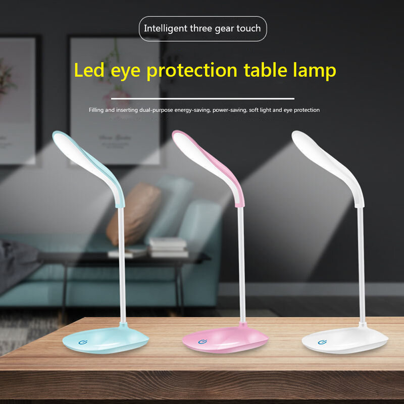 LED لمبة مكتب USB مصابيح طاولة حماية العين اللمس قابل للتعديل غرفة نوم الأطفال السرير طوي عنبر القراءة أضواء ليلية