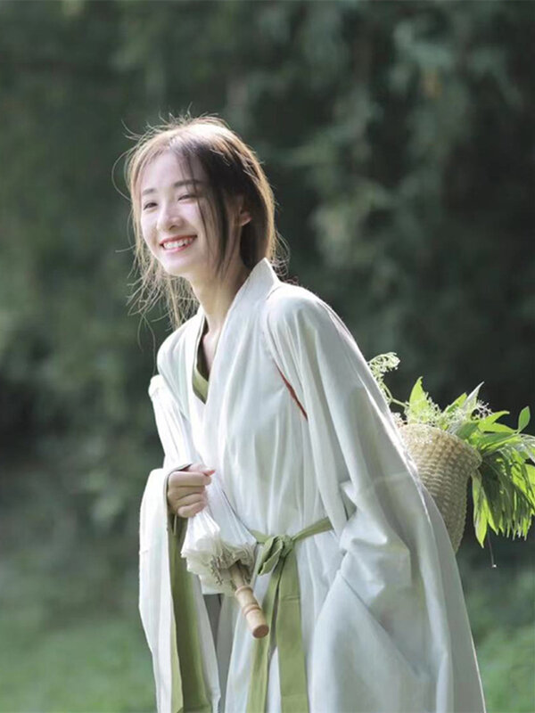 المرأة Hanfu أنيقة النمط الصيني القديمة زي عبر طوق تنورة سوبر الجنية اليومية يمكن ارتداؤها فستان