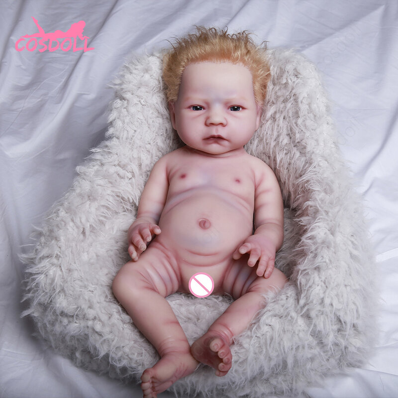 100% كامل الجسم سيليكون الطفل دمية لينة سيليكون بلاتيني الطفل الدمى اليدوية الوليد طفلة دمية 47 سنتيمتر