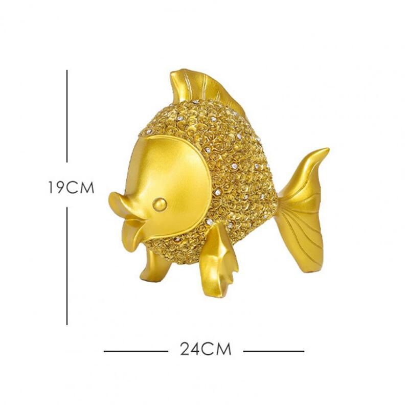 ذهبية زخرفة صنعة بديعة واسعة تطبيق الراتنج الإبداعية الجدول الأسماك تمثال اللوازم المنزلية الخزف التماثيل #6
