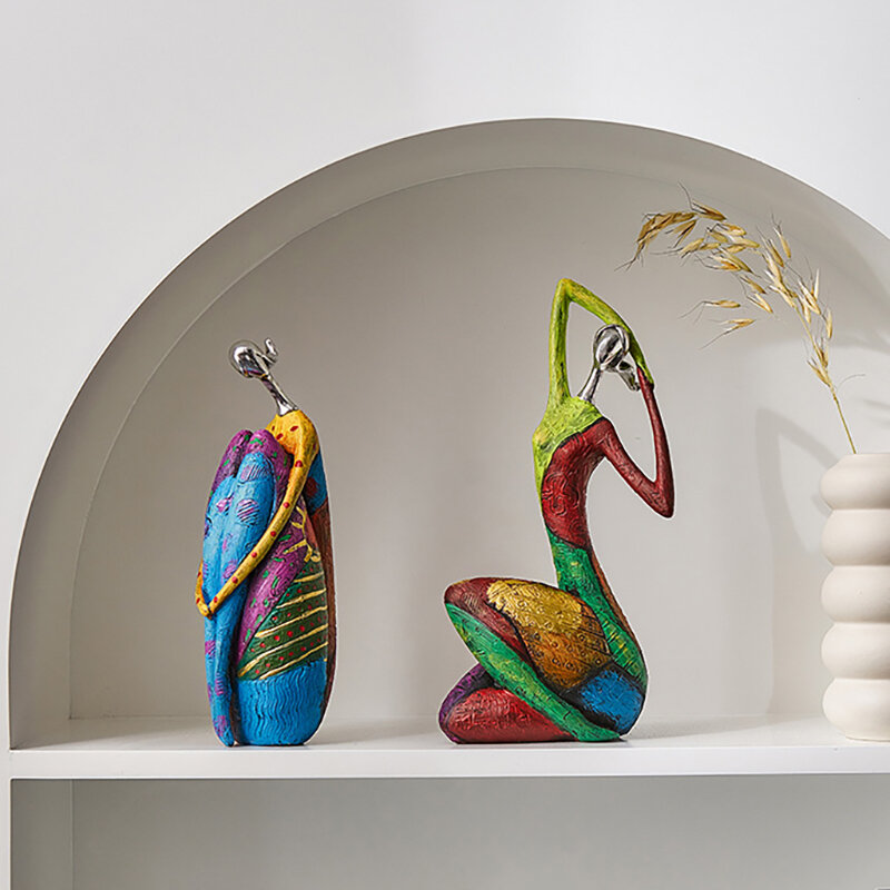 الإبداعية الحديثة المنزل النحت الديكور الملونة مجردة امرأة النحت الفن الحديث تمثال غرفة المعيشة سطح المكتب ديكور هدية