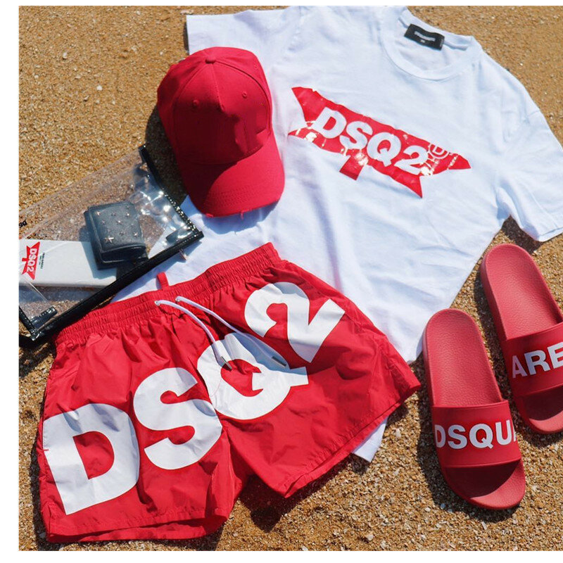 DSQ2 الصيف سوبر كول الرياضة والترفيه السراويل للركض التجفيف السريع تنفس ومقاومة للاهتراء شورتات للبحر