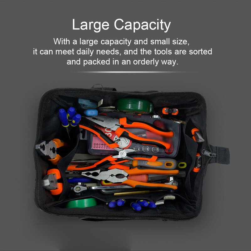 أدوات الأجهزة مع مقبض مقاوم للماء أكسفورد سعة كبيرة متعددة الوظائف حقيبة المنزل أداة مجموعة أكياس كهربائي #6