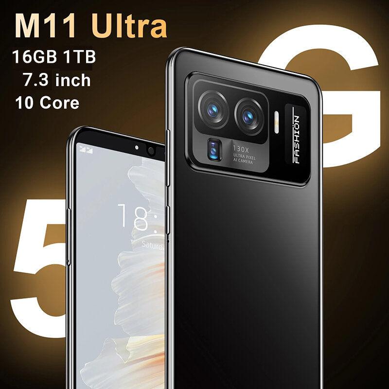 الهاتف الذكي الإصدار العالمي M11 الهواتف المحمولة الترا أندرويد 7.3 بوصة كاميرا سيليولار مقفلة 4G 5G 16GB 1 تيرا بايت celulars هاتف محمول