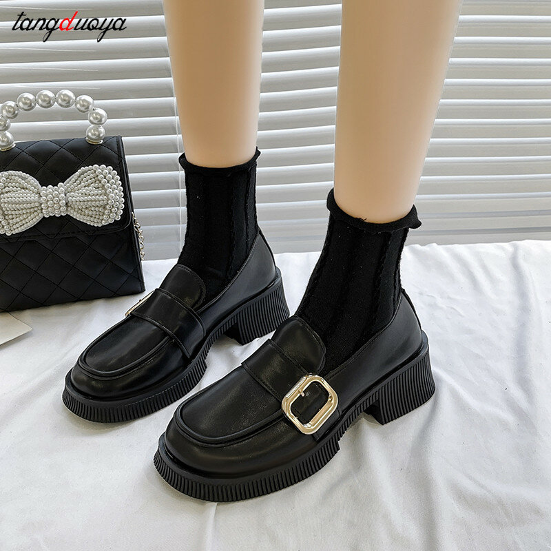 ماري جين الأحذية المتسكعون النساء لوليتا الأحذية اليابانية طالب أحذية فتاة لوليتا أحذية JK الركاب موحدة الأحذية منصة غير رسمية #4