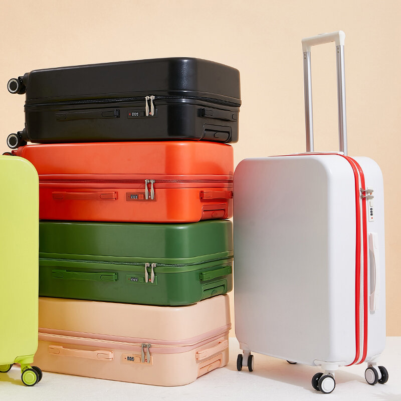 موضة لون نقي عربة حقيبة 20 بوصة طالب قوي دائم سعة كبيرة السفر الأمتعة صندوق كلمة السر سميكة حقيبة