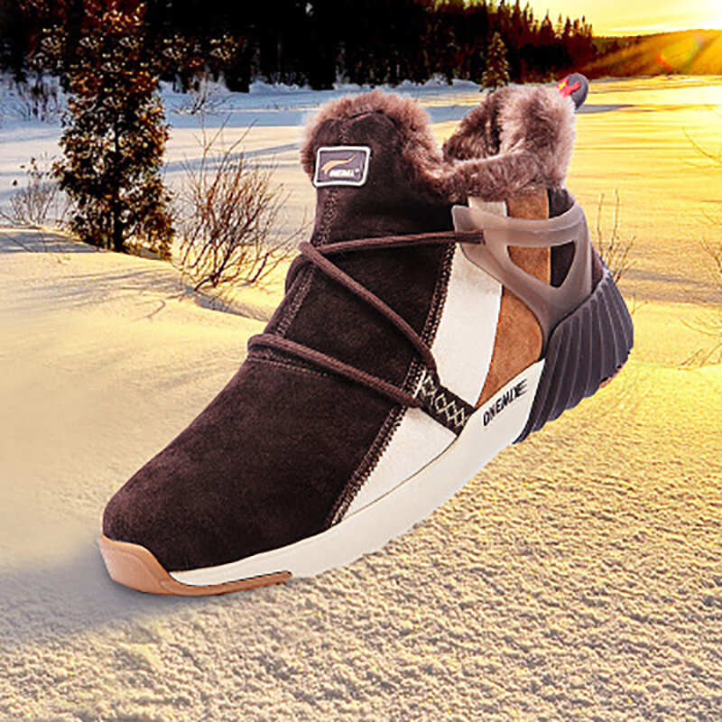 ONEMIX الشتاء الرجال الأحذية الدفء الصوف الرحلات أحذية رياضية في الهواء الطلق للجنسين جبل مقاوم للماء حذاء للسير مسافات طويلة احذية الجري للرجال