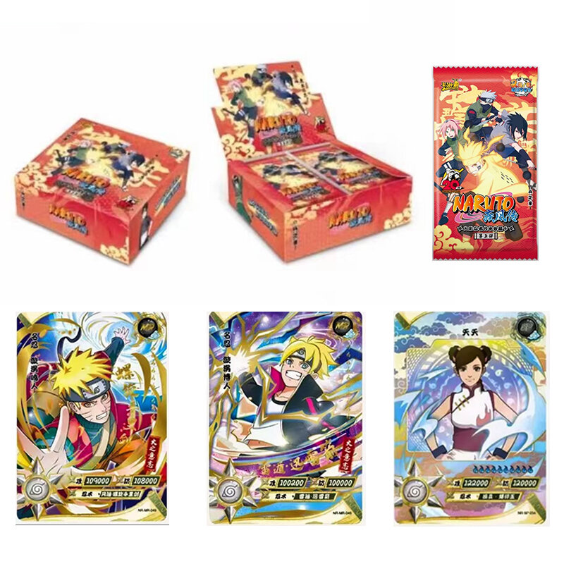 1 صندوق ناروتو جمع بطاقات Kayou مجموعة كاملة Uzumaki Uchiha أنيمي اللعب لعبة كارتاس هدية الكريسماس