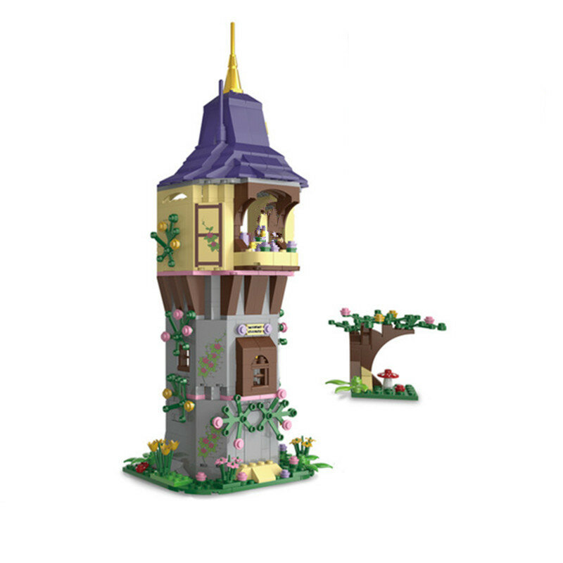469 قطعة ديزني الأميرة القلعة رابونزيل برج متشابكة أصدقاء اللبنات الطوب للأطفال عيد ميلاد لعبة هدية طفل الفتيات