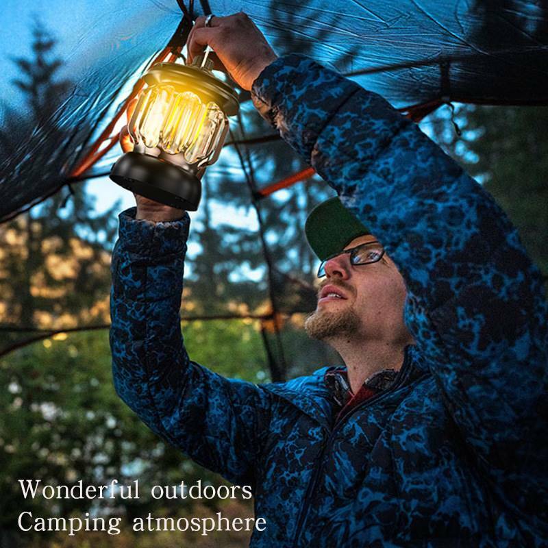 Lantern Camping  Searchlight   Flashlight USB Rechargeable Household 3 Modes Dimmable Torch Outdoor Portable Hanging Lamp