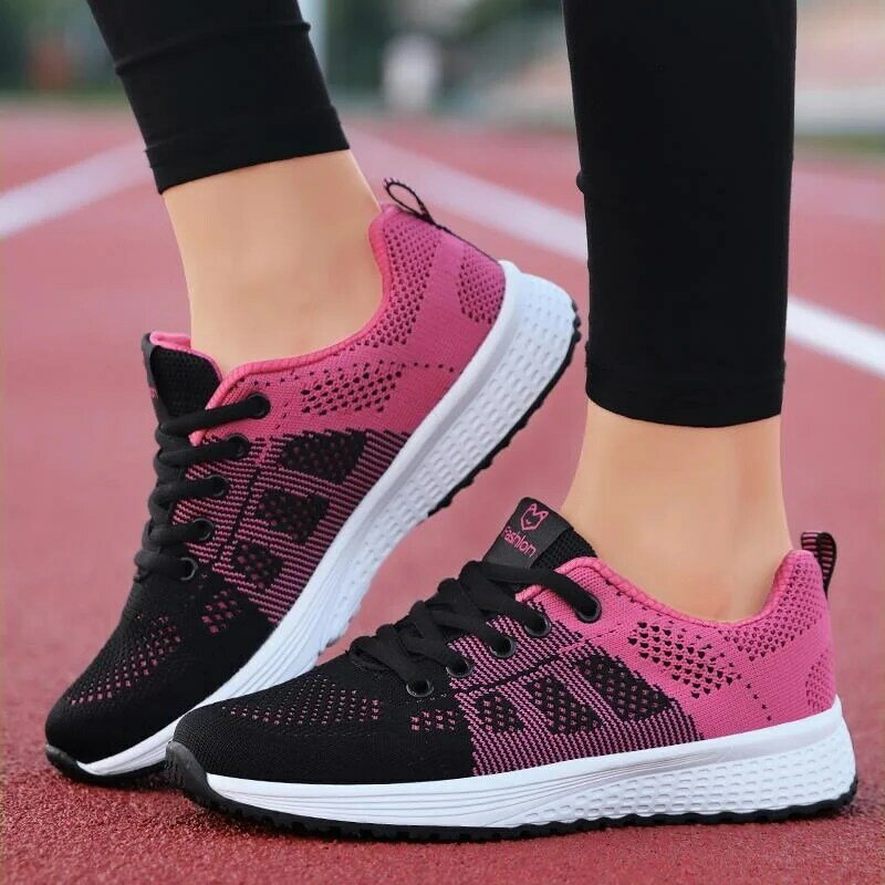 2022 Fashion Women Sneakers Lace Up Platform Shoes Outdoor Women Casual Shoes Comfortable Flat Zapatillas Mujer Female Footwear