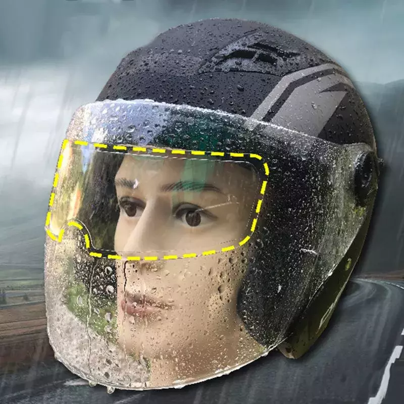 Universal Type Motorcycle Helmet Water Resistant Anti-rain Anti-fog Film Lens Stickers Riding Safety Helmet Water Resistant