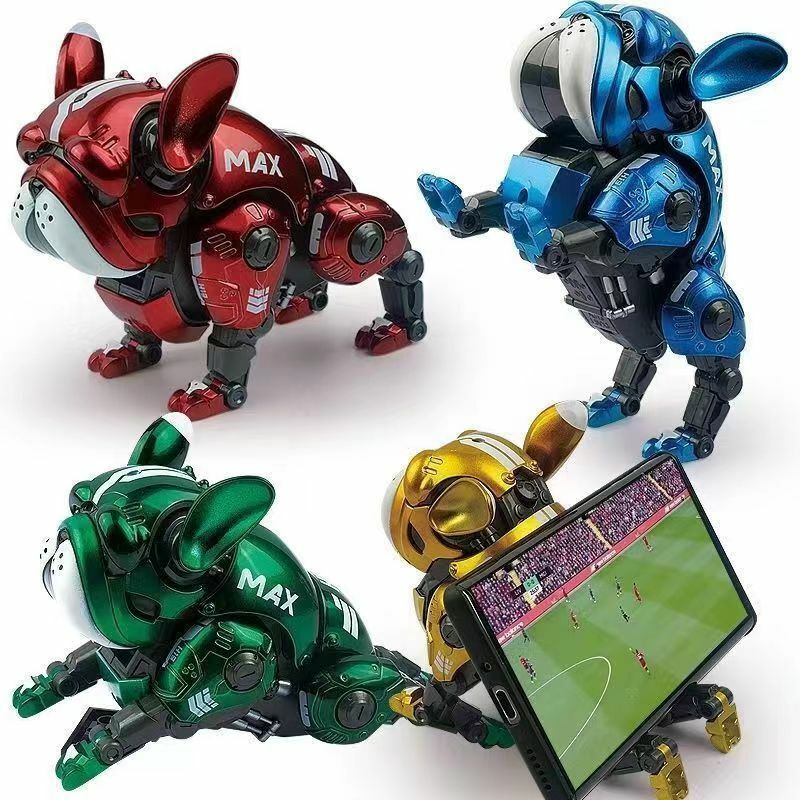 HWJ محول الميكانيكية البلدغ أنيمي تمثال ramالأحمر الأخضر روبوت الكلب عمل الشكل الأطفال ألعاب جنسية ديكور المنزل سيارة